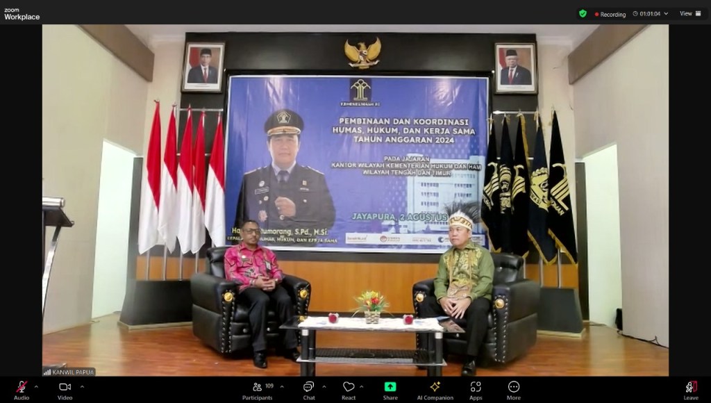 Wujudkan Citra Positif Organisasi, Kemenkumham Sulsel Ikuti Webinar Pembinaan dan Koordinasi Humas Hukum dan&nbsp;Kerjasama