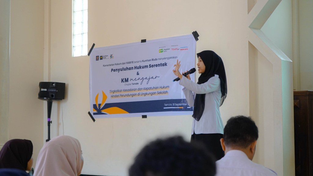 Komunitas Kumham Muda dan Kanwil Malut Gelar KM Mengajar Chapter Ternate, Sosialisasi Dampak Bullying pada&nbsp;Siswa